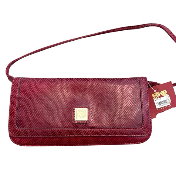 Anne Klein Handbags - Anne Klein Red Clutch with Shoulder Strap